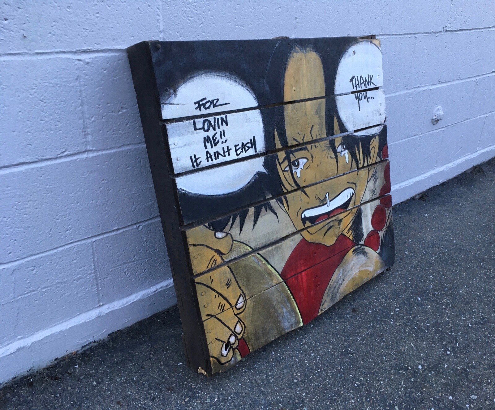 Large Original Street Artwork Painting Painted on a Shipping Pallet