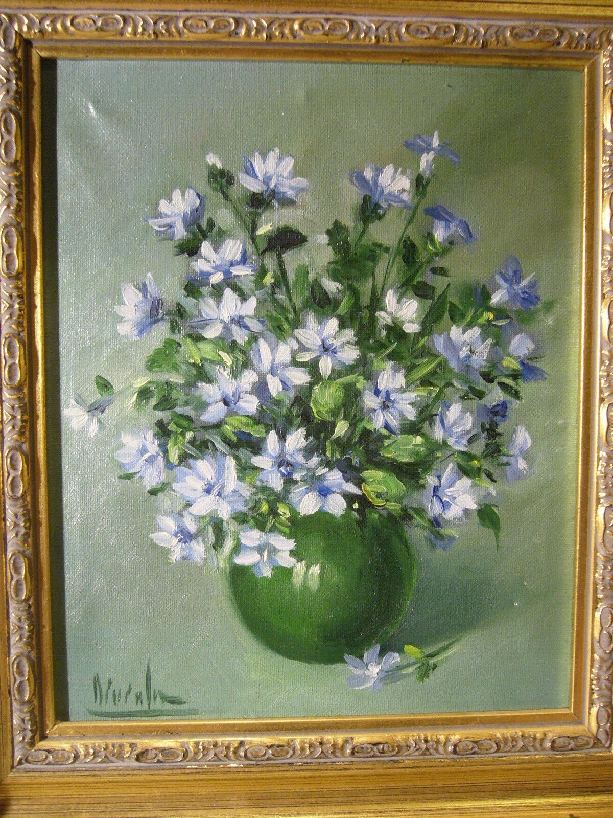 Still Life Liverflowers Hepatica Nobilis Flowers Unreadably Signed Poland Cologne