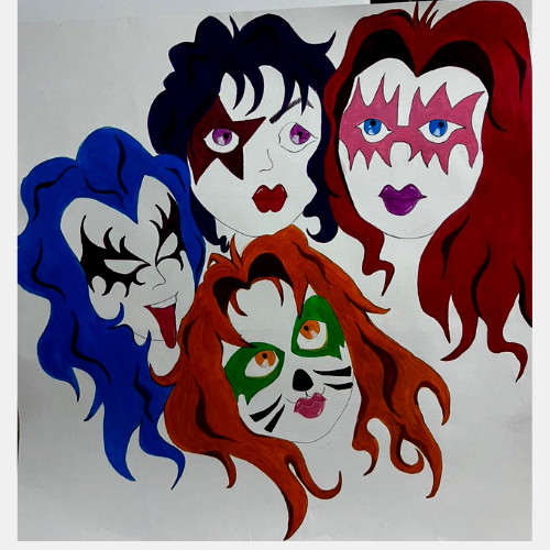 ACEO KISS ART HAND Cards Music Band Rock ART PAINTING NEW