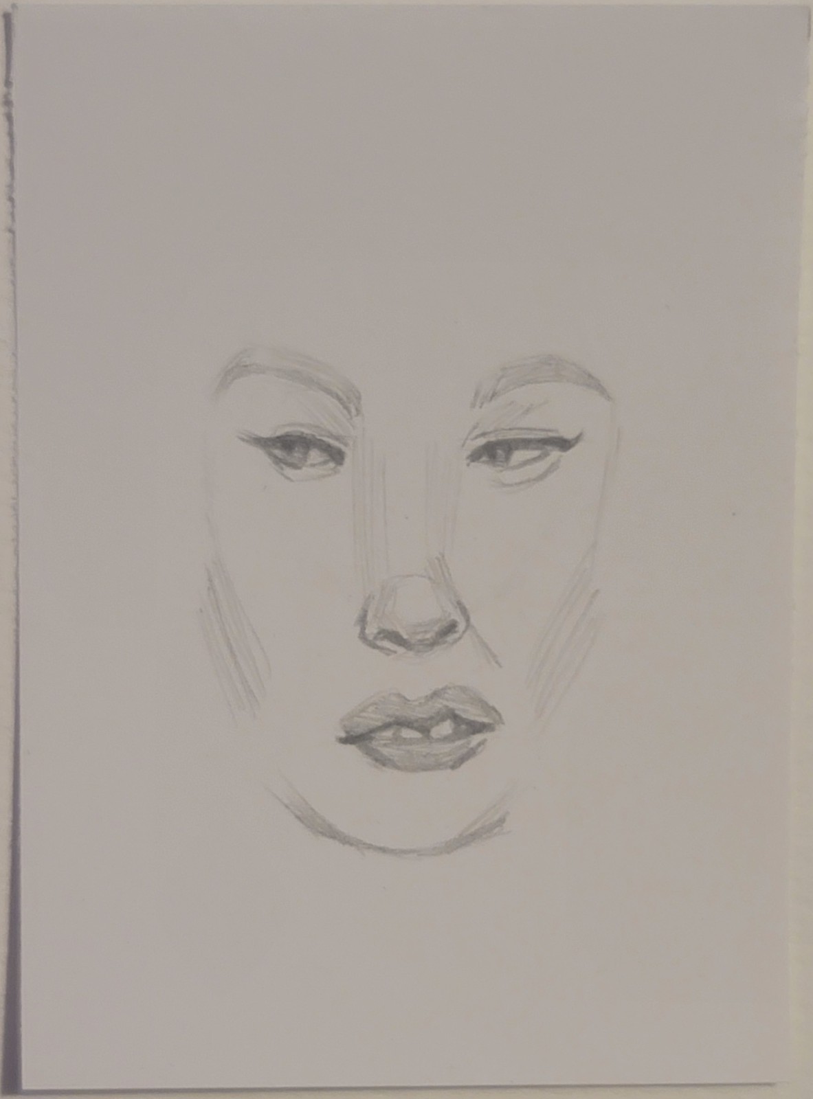ACEO Original Facial Expression Study Mini Art Pencil Sketch Figurative Art