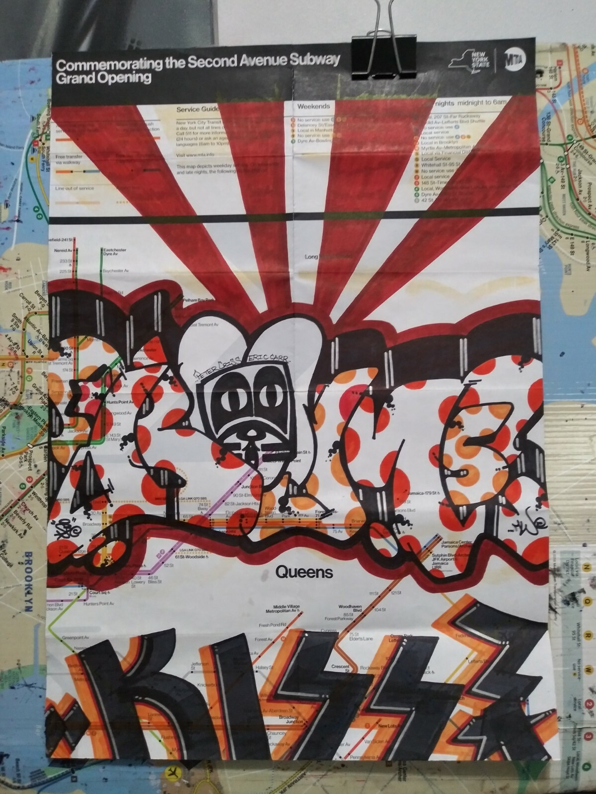GRAFFITI NYC SUBWAY MAP «BOM5» LISTED ARTIST