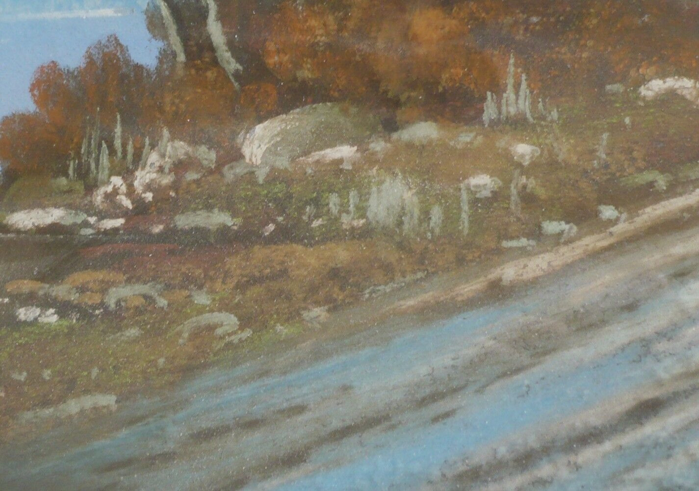 ALBERT GLATTHAAR LISTED PASTEL IMPRESSIONIST LANDSCAPE RIVER ROAD BEAUTY ANTIQUE