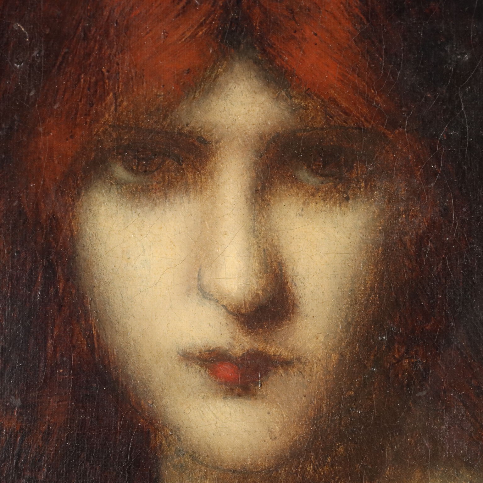 Antique Painting Attributed to Jean-Jacques Henner Portrait of a Woman