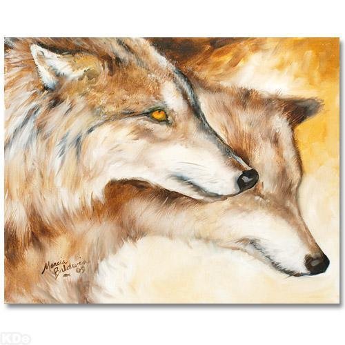 «Wolf Pair» ORIGINAL PAINTING by Marcia Baldwin