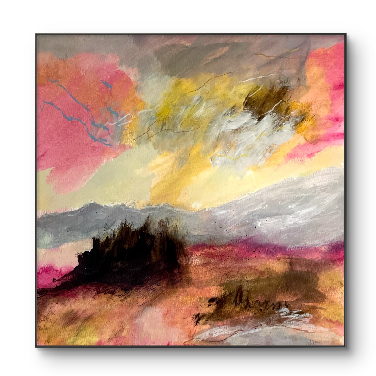Mary Myers Original Abstract Landscape Painting on 12×12 140lb water color