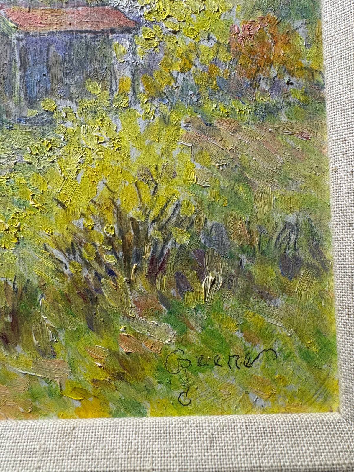 Superb Albert Van Nesse Greene (1887 – 1971) «Country Home Scene» Oil Painting