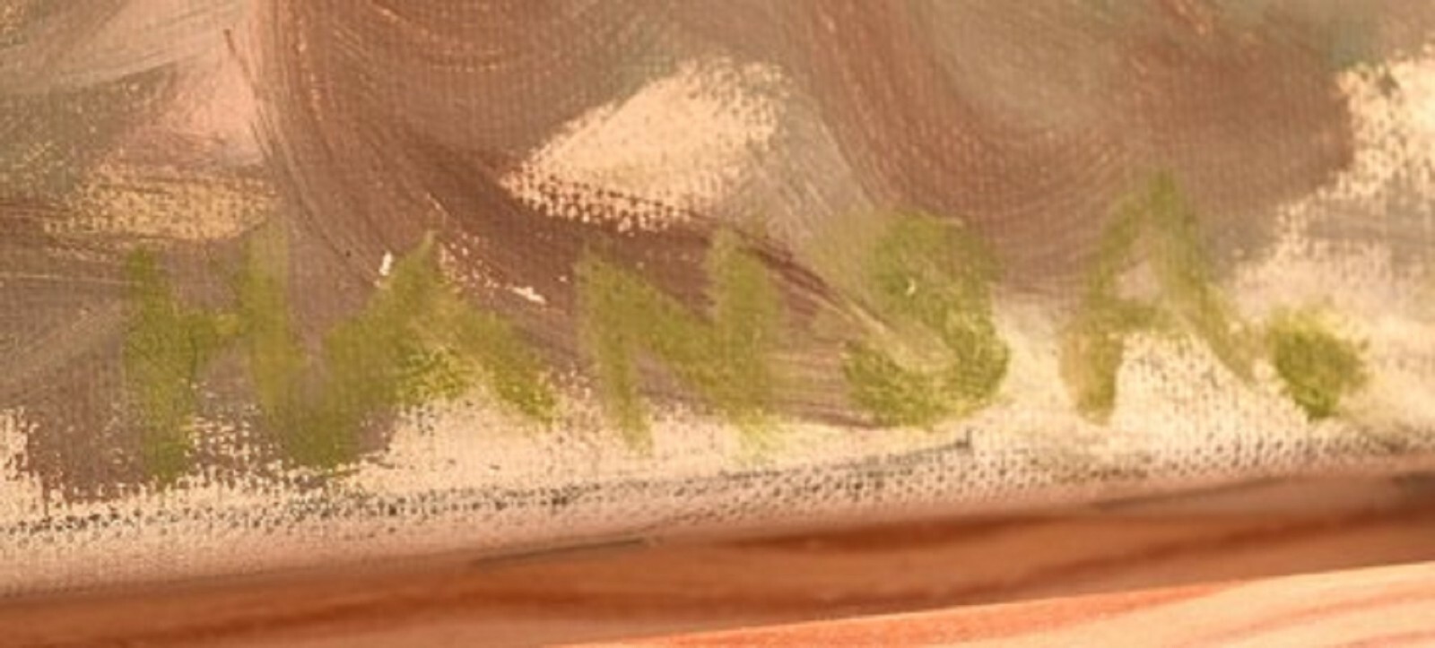 Swedish artist. Oil on canvas. Modernist landscape. 1980’s.