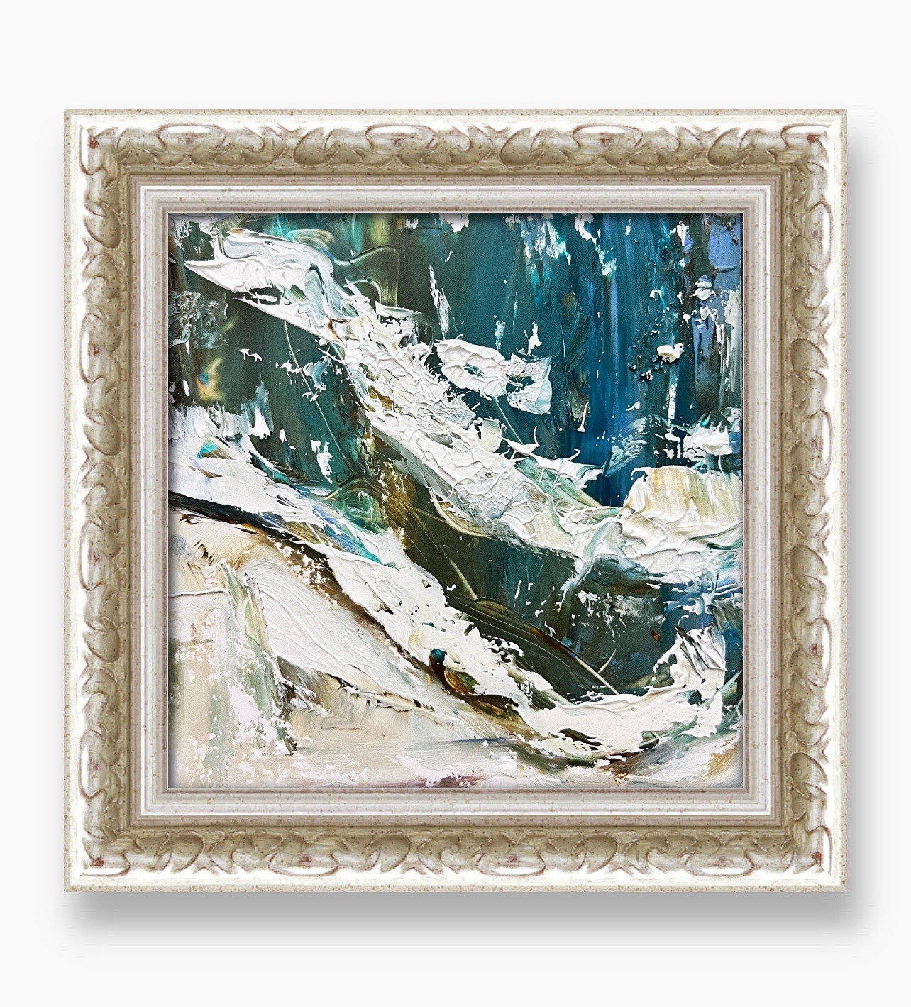 Virginia Beach Shoreline • Dramatic Ocean Energy Impasto Expressive Artwork Gift