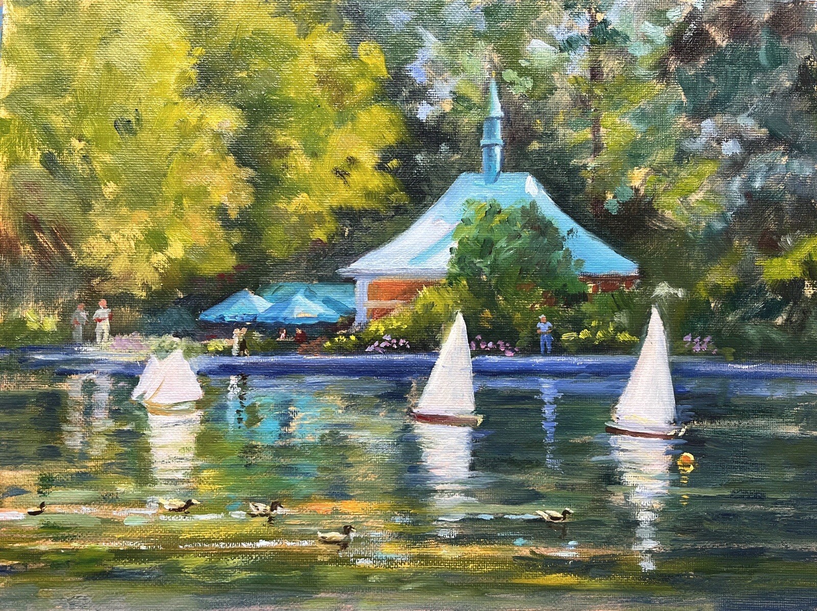 NYC Central Park Boats Giclee Print Home Decor New York City Kaloustian Art