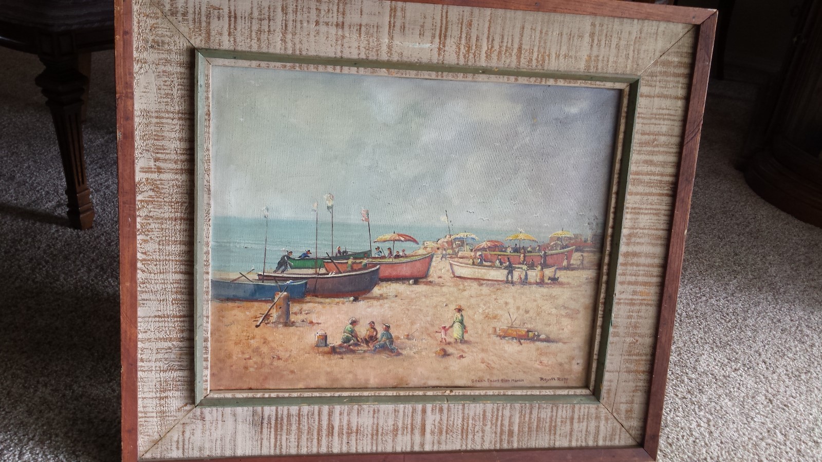 Vintage seascape by Calif. artist Roy M Ropp