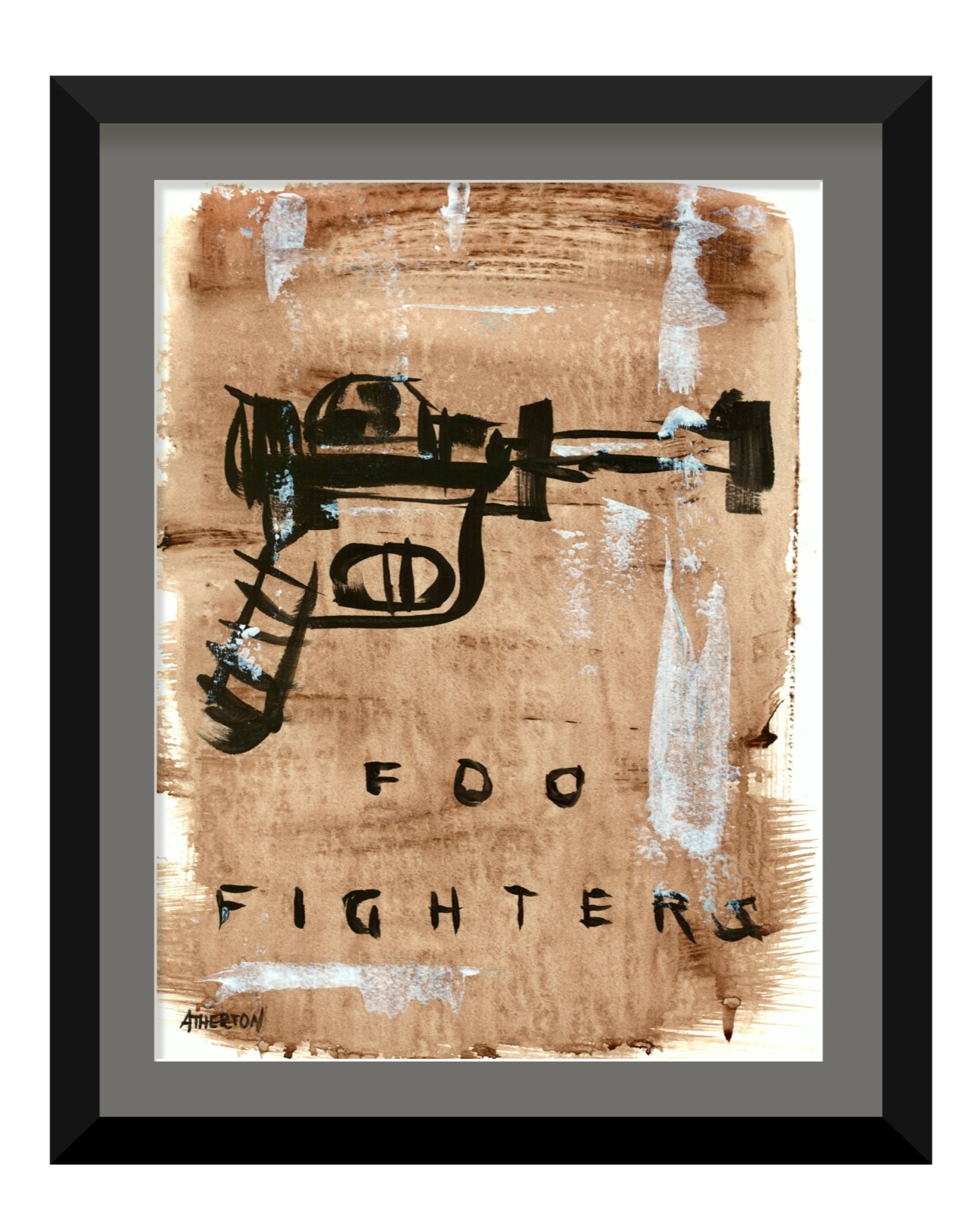 Atherton 9×12 Original Rock Album Art Acrylic Painting «Foo Fighters» signed