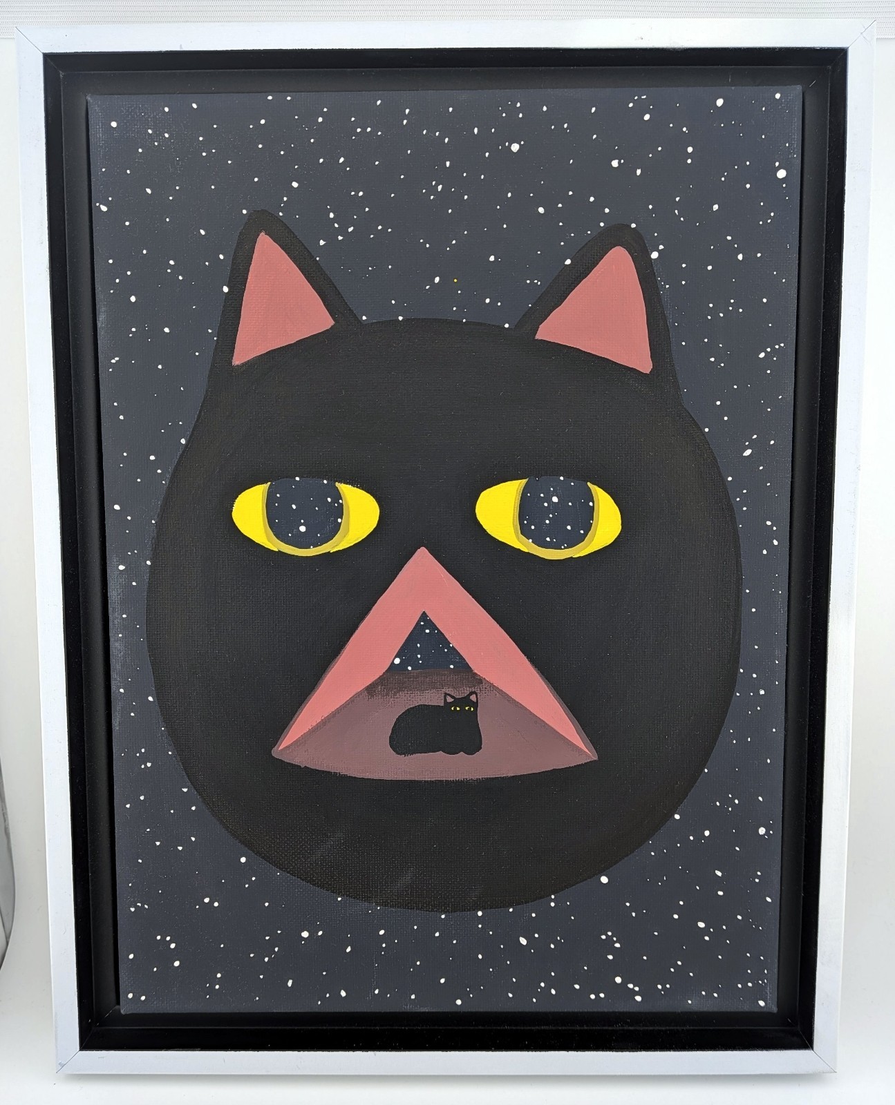 ORIGINAL Danial Ryan acrylic on canvas: “Just Passin Through» Cat painting