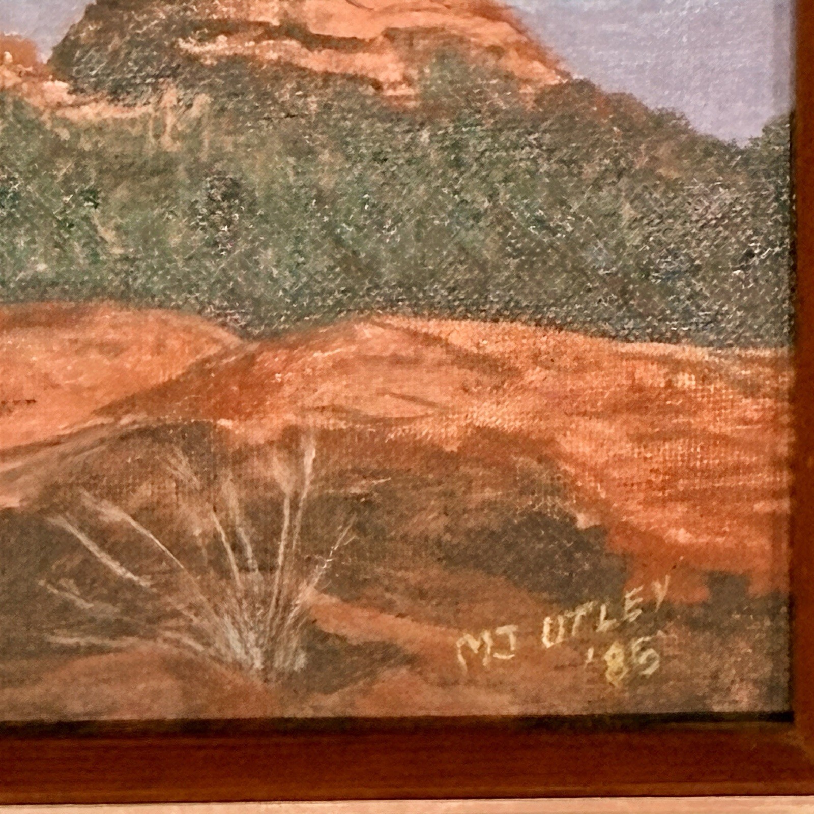 Original Vintage Cathedral Rock Sedona Arizona Landscape Painting Signed Framed