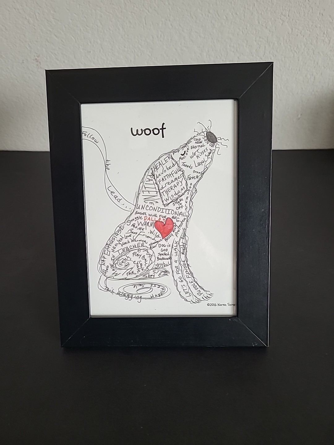 Dog Painting 2016 Karen Snow Frame 6.5×8.5