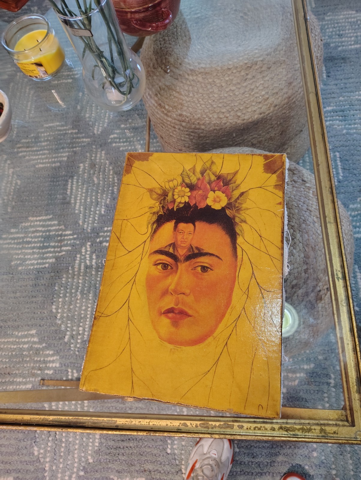 Frida Kahlo “Diego On My Mind” Painting Oil On Canvas 16″X11″