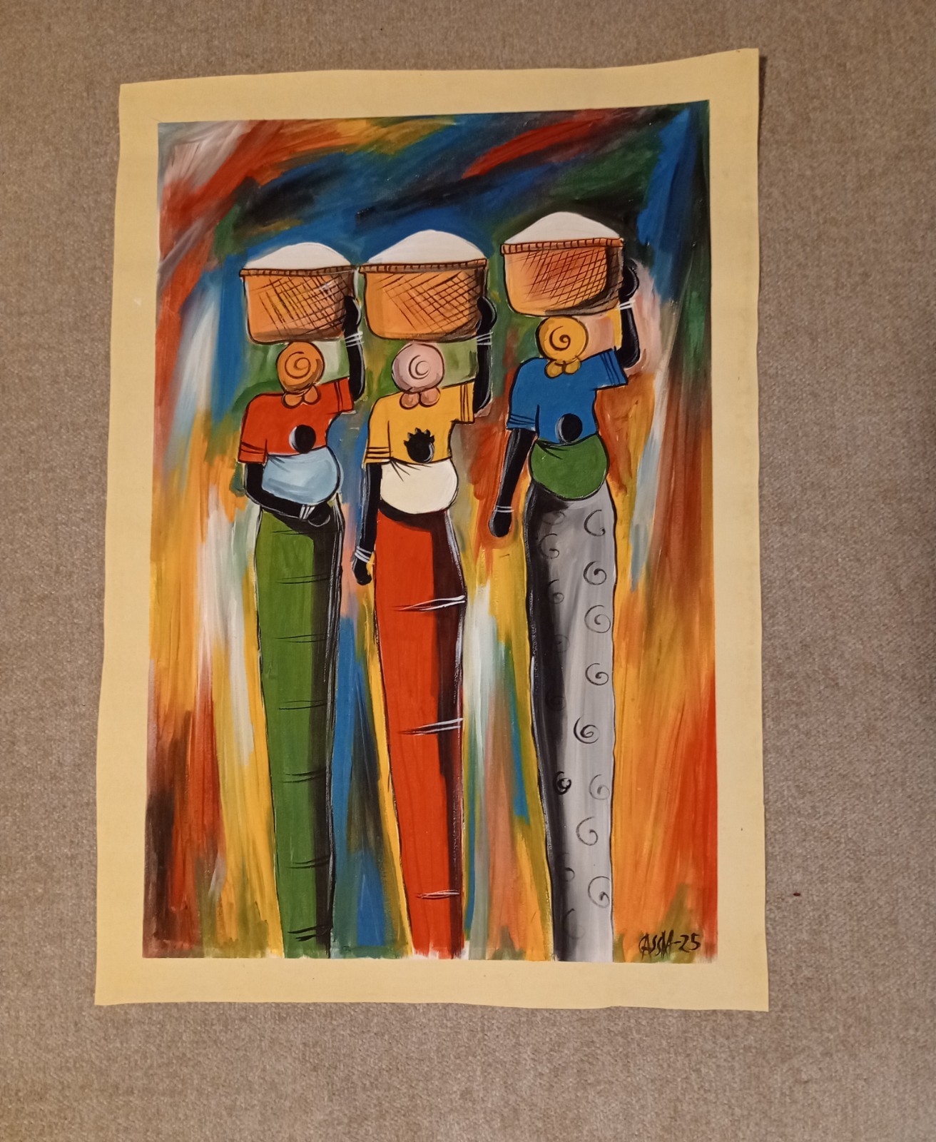 African Woman (Original Painting NOT a Print) Original African Art UNFRAMED