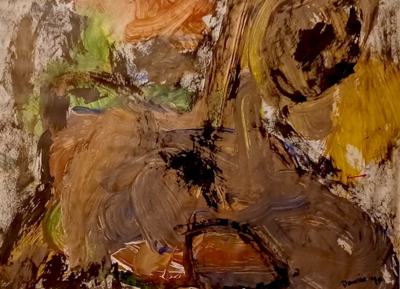 neo expressionist painting on paper by Phil Demise Smith 1994