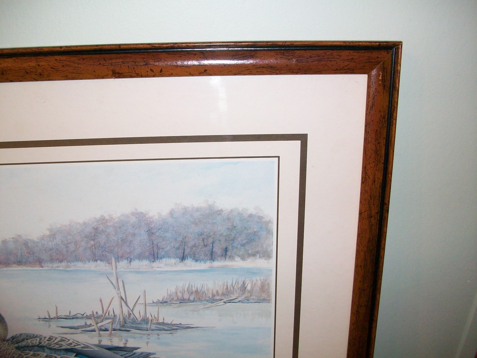 Erwin Rambow Framed Original Artwork of Wildlife Ducks in pond lake Signature