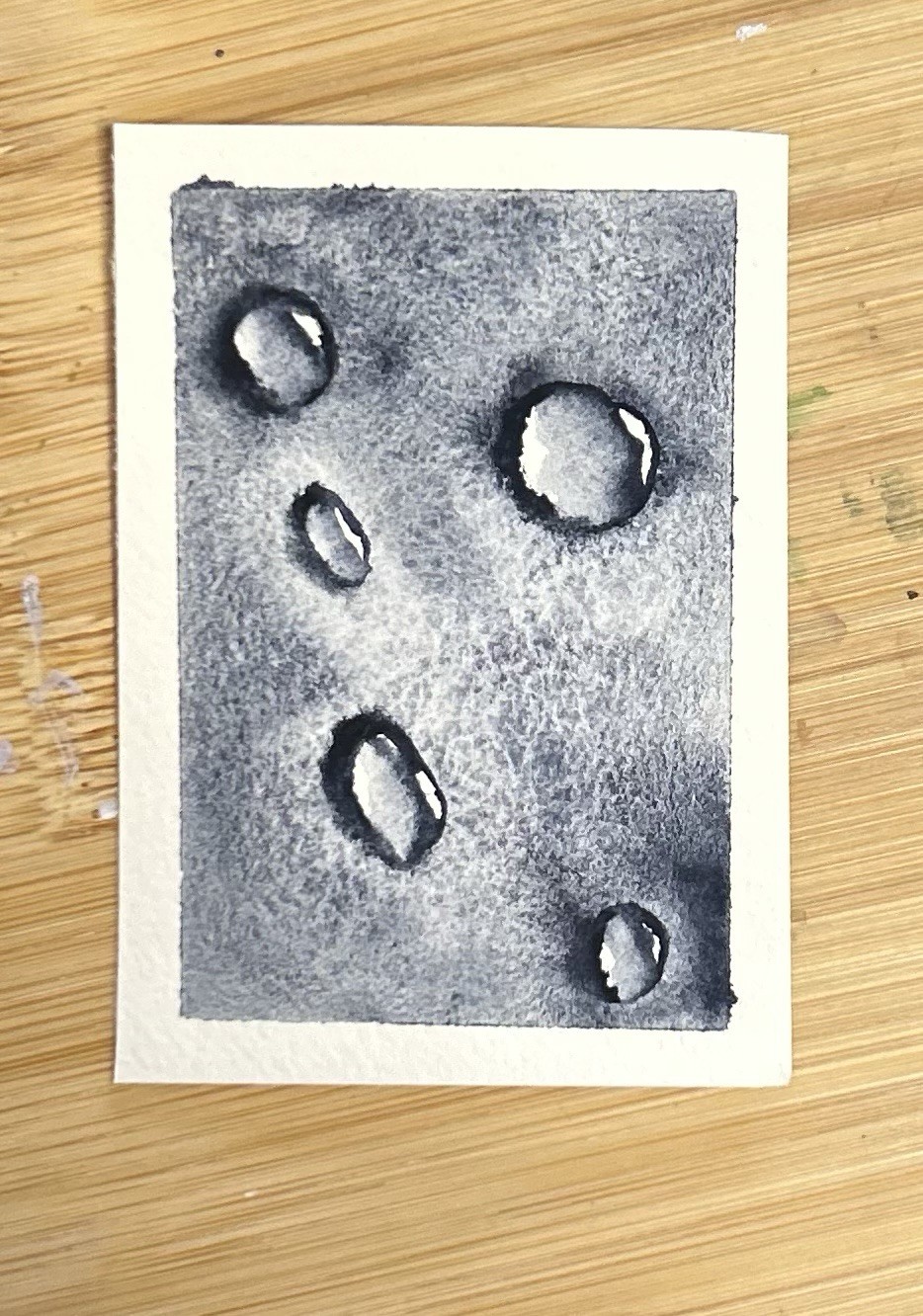 ACEO Water Drops, Painting By Sasha Lehto