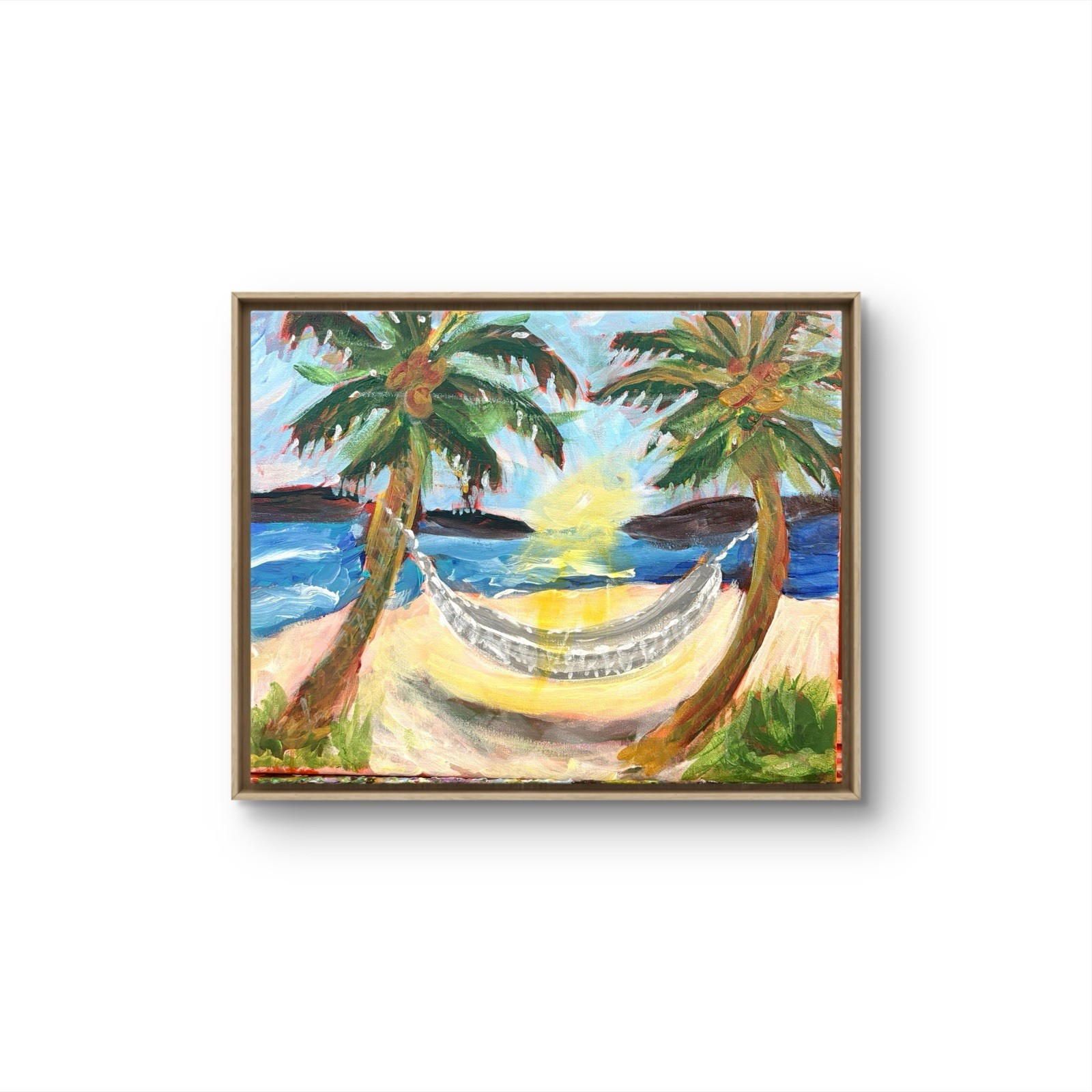 Landscape Impressionism Palms Сanvas wall art signed 11×14 Original Brand New