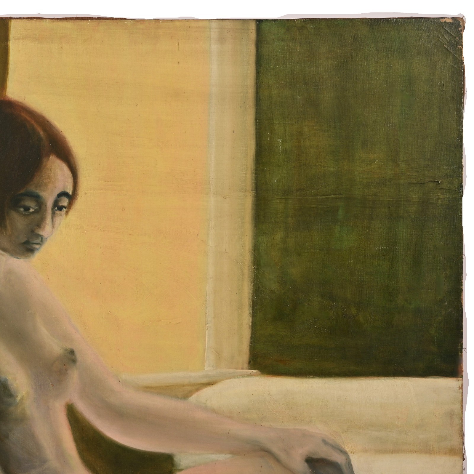 FREDERICK SPRAGUE Original Vintage Signed Female Woman Sitting Portrait Painting