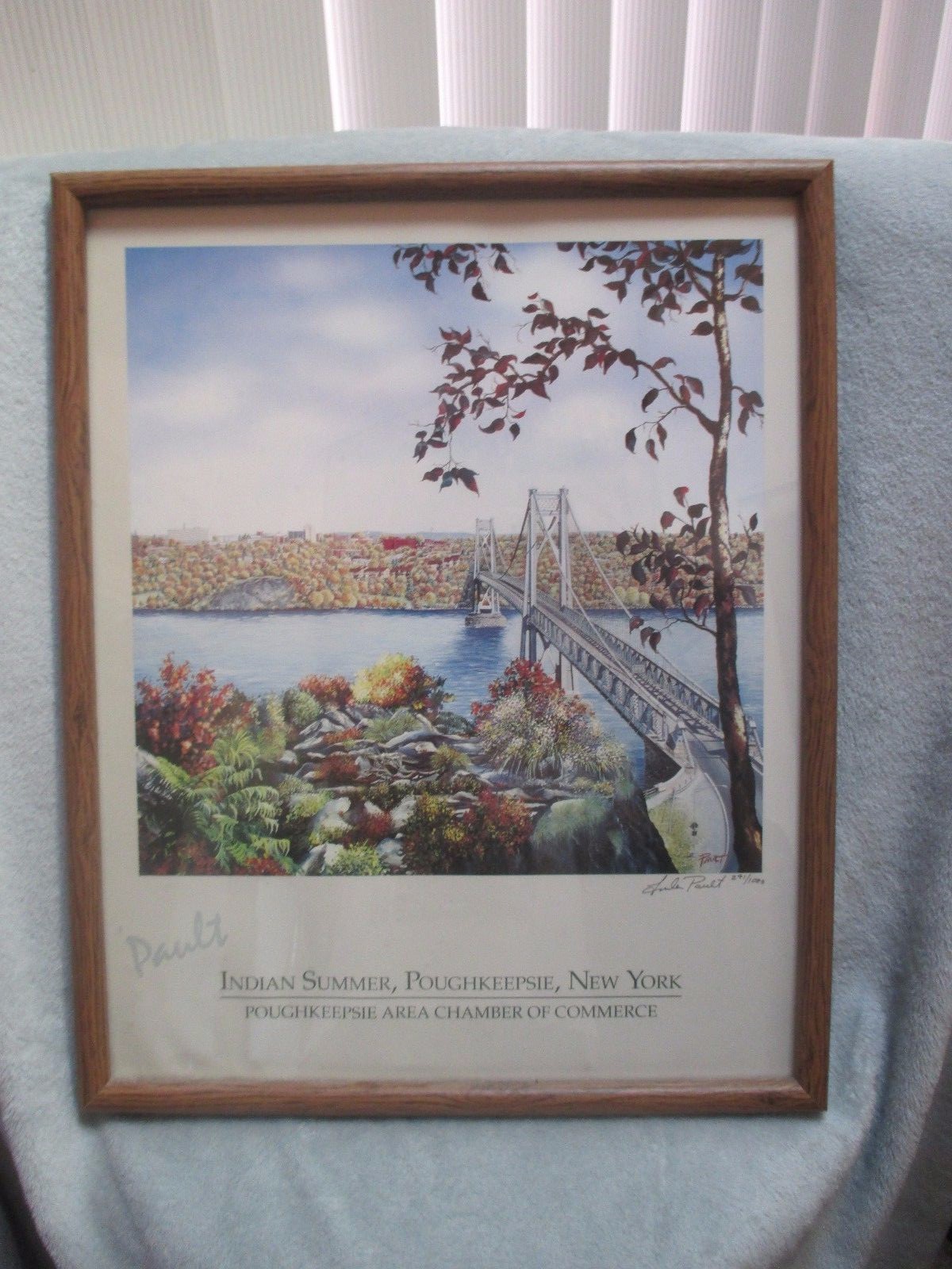 ~ Linda Pault ARTIST SIGNED Indian Summer Poughkeepsie NY ~ Chamber of Commerce