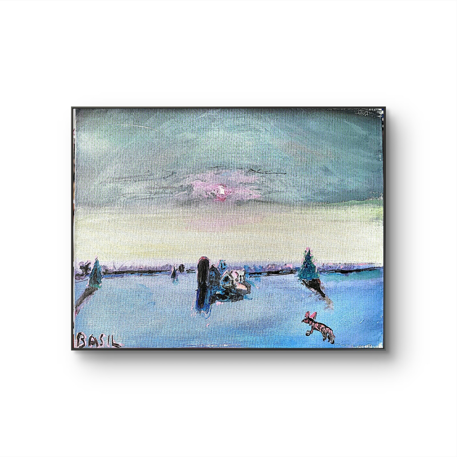 Sunrise Fox Farm Abstract Expressionist Original Painting Canvas