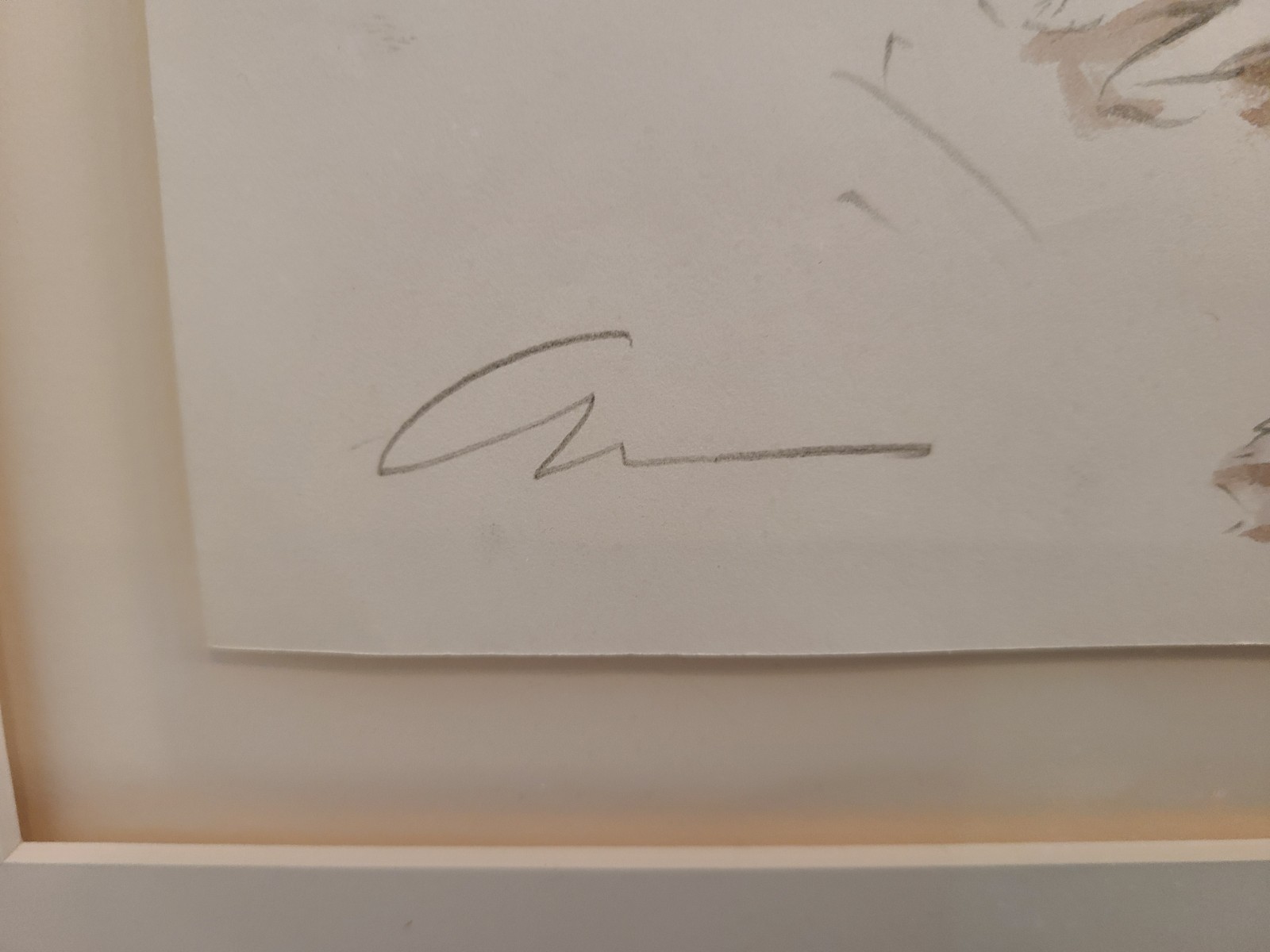 ANDRE GISSON Lovely Pencil and Watercolor, Signed and Authenticated. Vintage