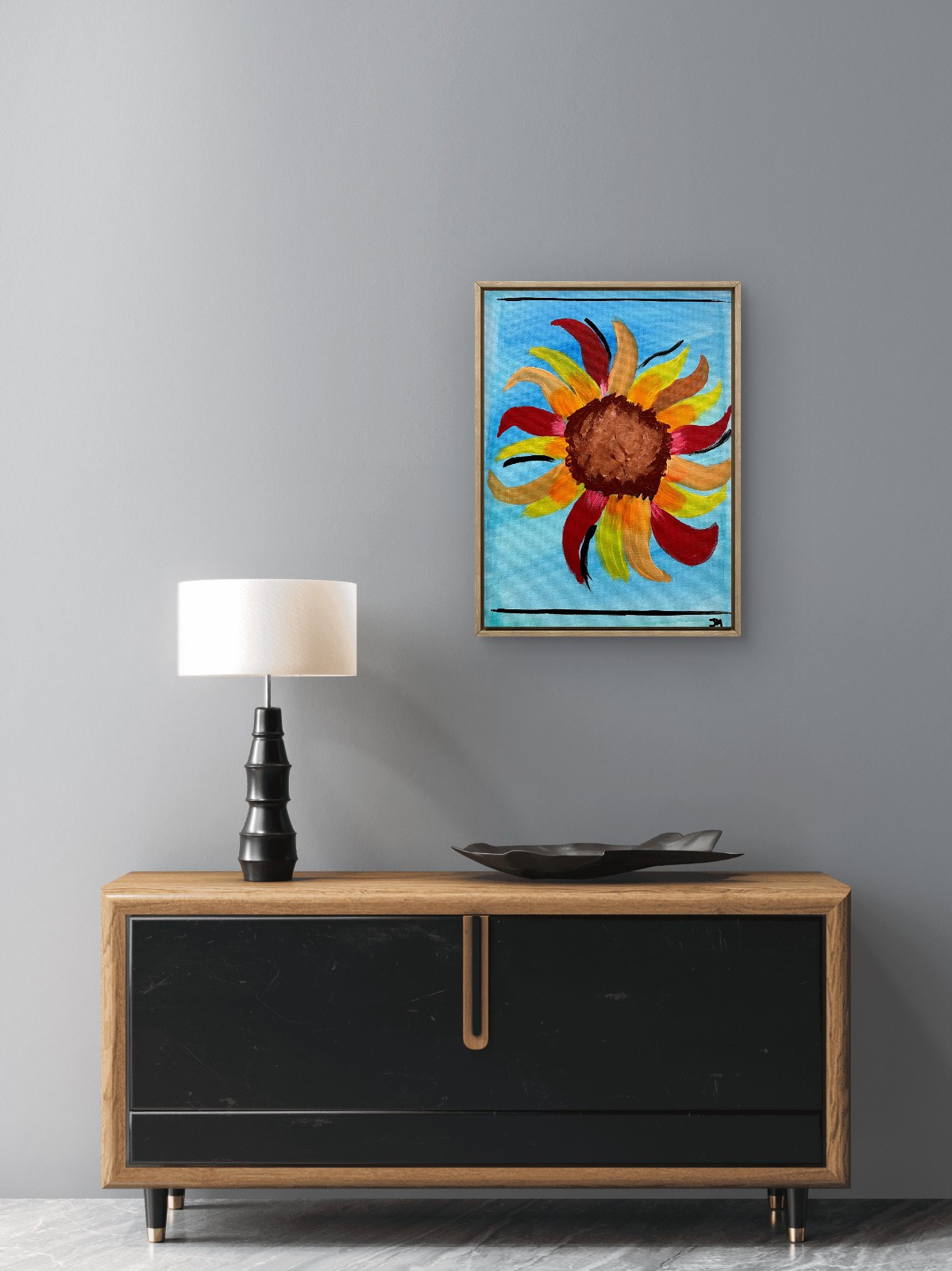 RiverRunArt Original Abstract 12×16 Botanical Acrylic Painting Canvas Flowers