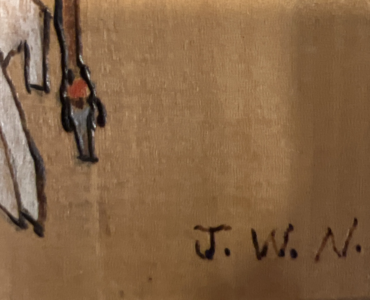 Native American Wood Burning Painting 7×9 Head Dress Indian Signed JWN Carving V