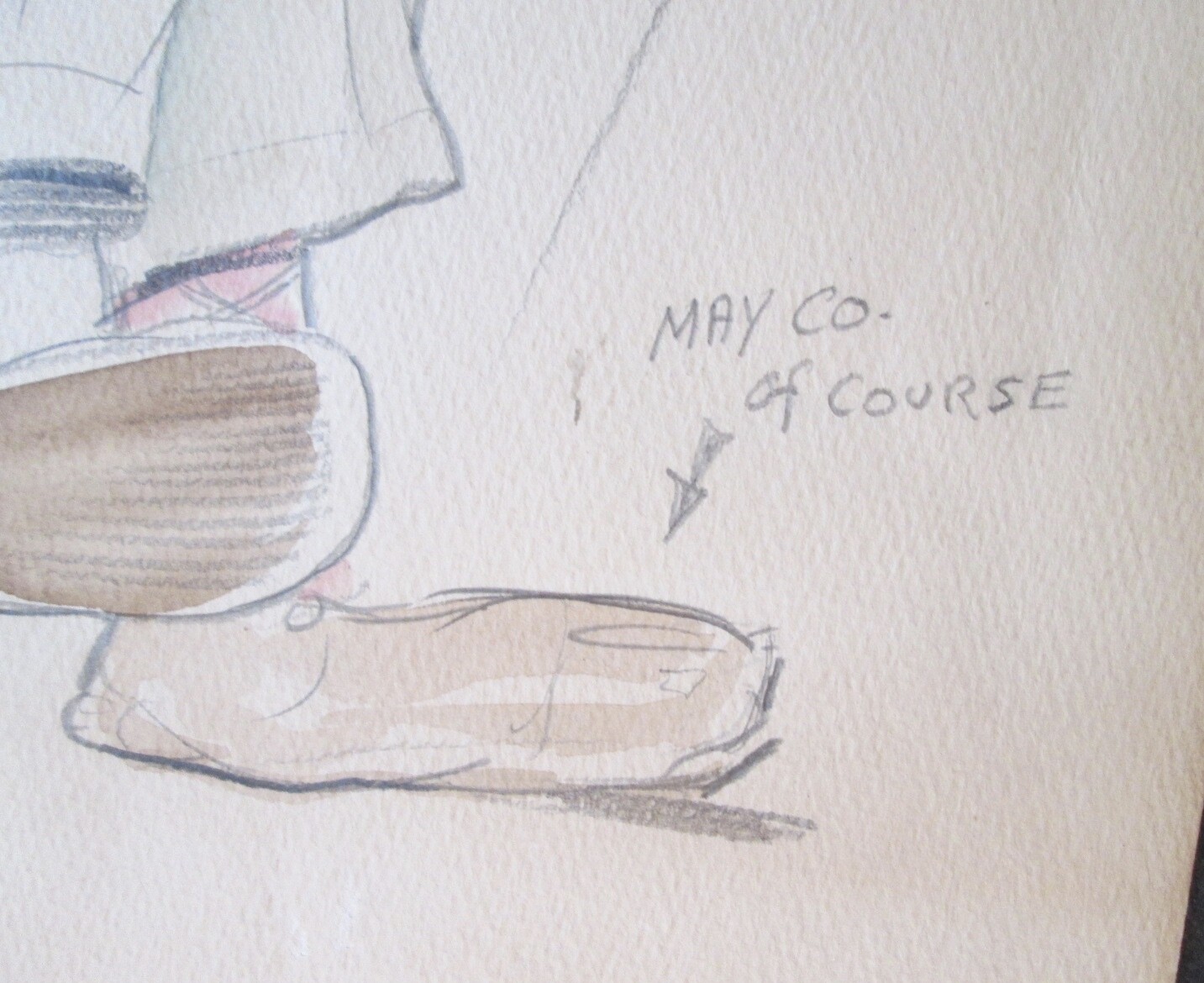 WWII STYLE CARICATURE SIGNED “T. TAYLOR 48″ ~ Mentions Beer & May Co. 20″ x 16″