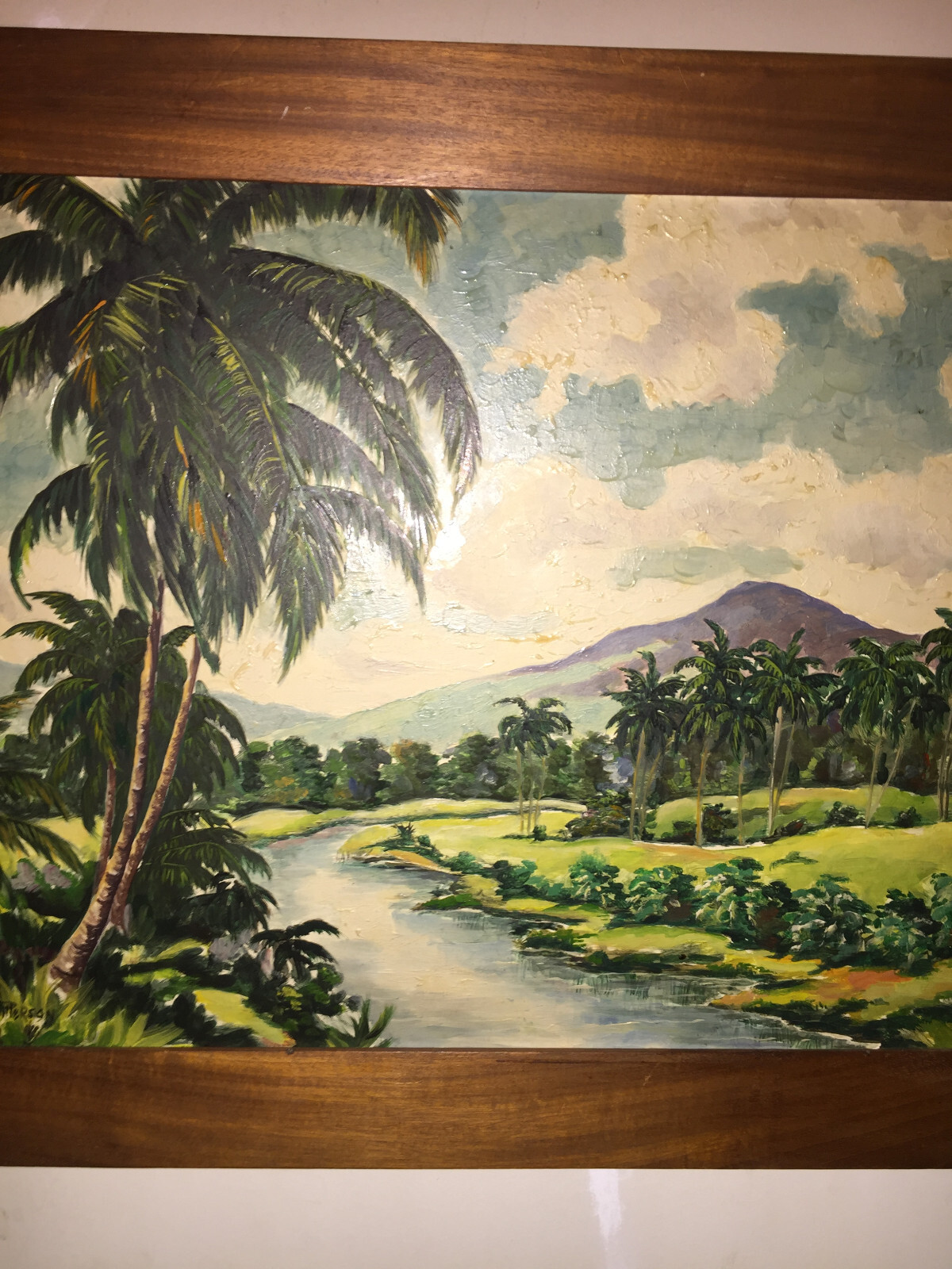 Lloyd Van Pitterson – RARE Vintage Original Oil Board Popular Jamaican Artist