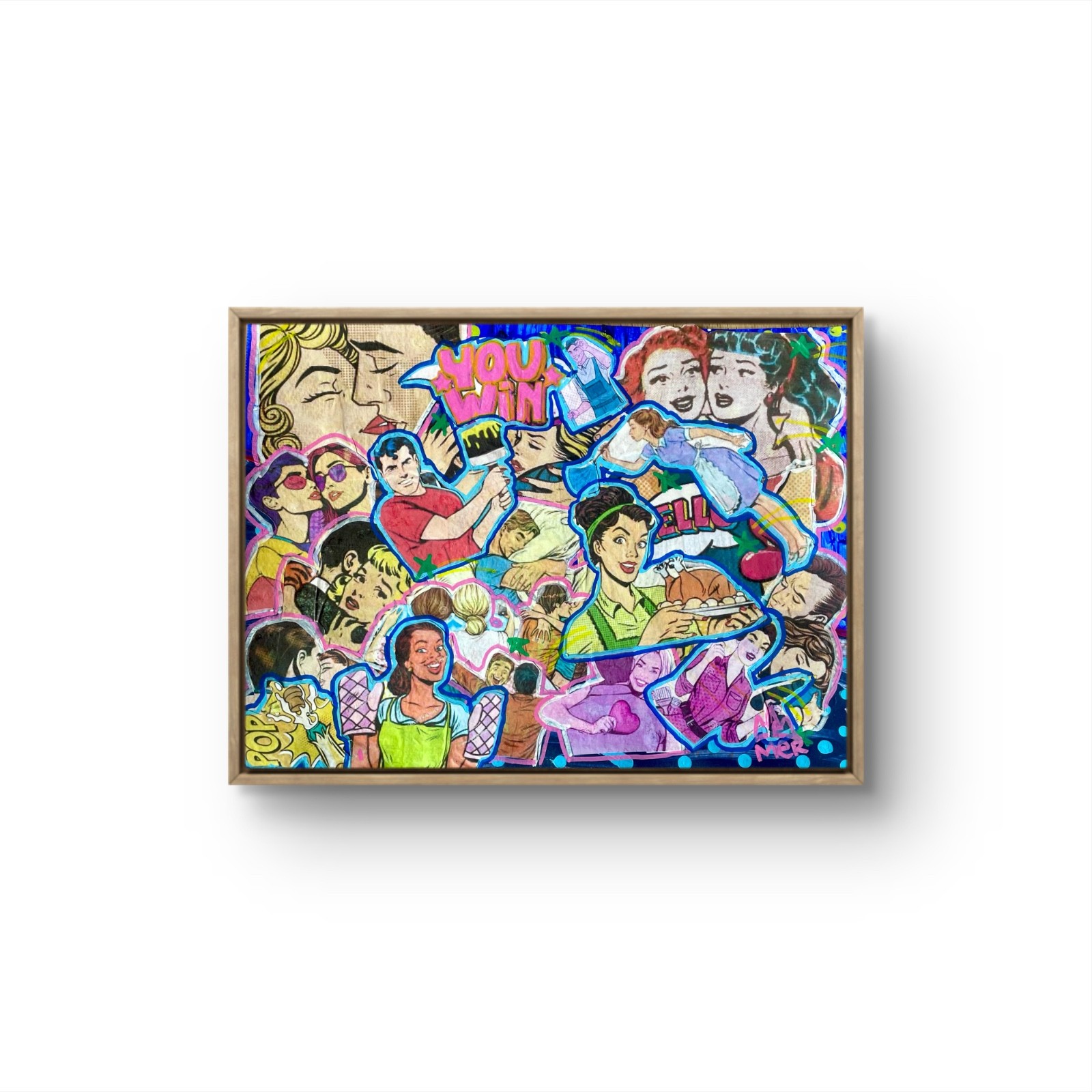 MER ORIGINAL POP ART YOU WIN ACTS OF SERVICE LOVE LANGUAGE PAPER ART 11X15