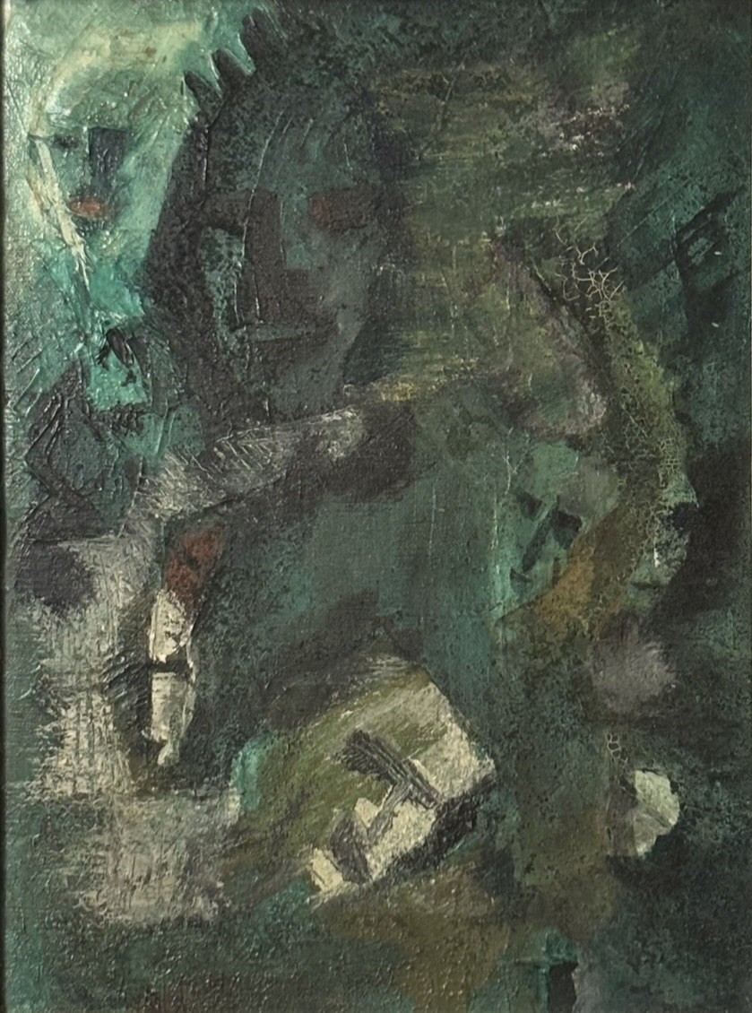 Abstract Figurative Silhouette/Portrait Oil Painting Moody Expressionist Style