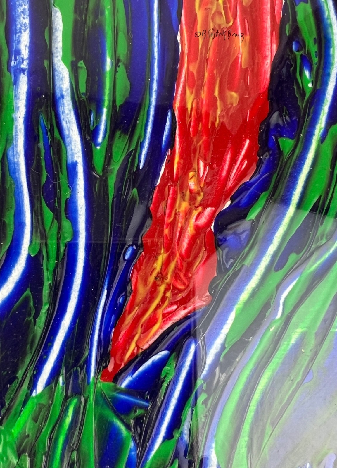 Art Dancing Abstract Figure Painting Impasto Original Framed 20×16 by Sistak