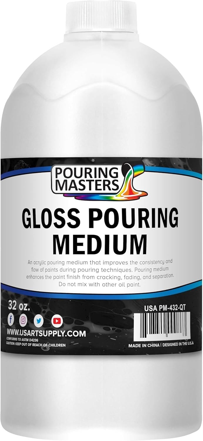 Artisan-Grade 32oz Gloss Pouring Medium for Smooth Acrylic Pours & Cell Effects