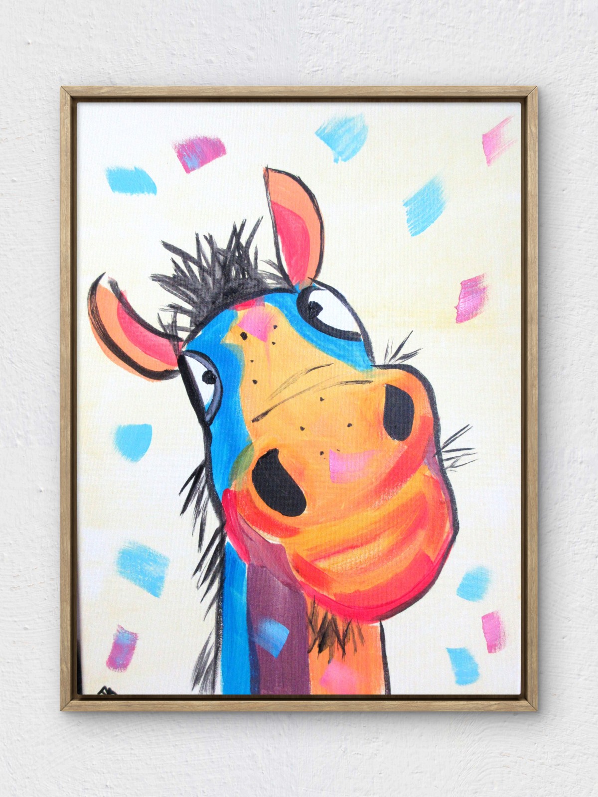 RiverRunArt Original Abstract 12×16 Animals Canvas Acrylic Nursery Wall Art