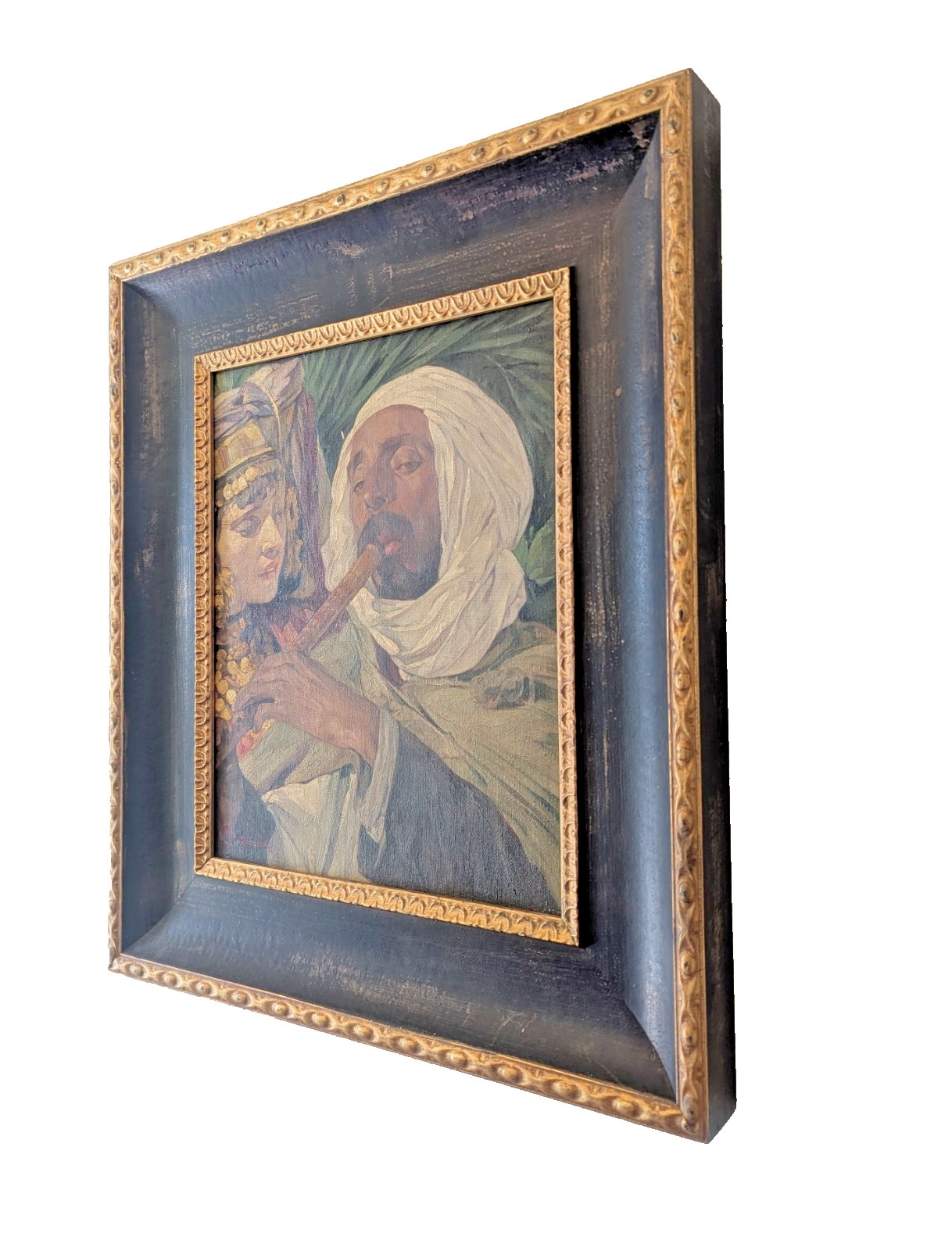 Jules Van Biesbroeck Original Oil Painting North African Arab Man White Turban