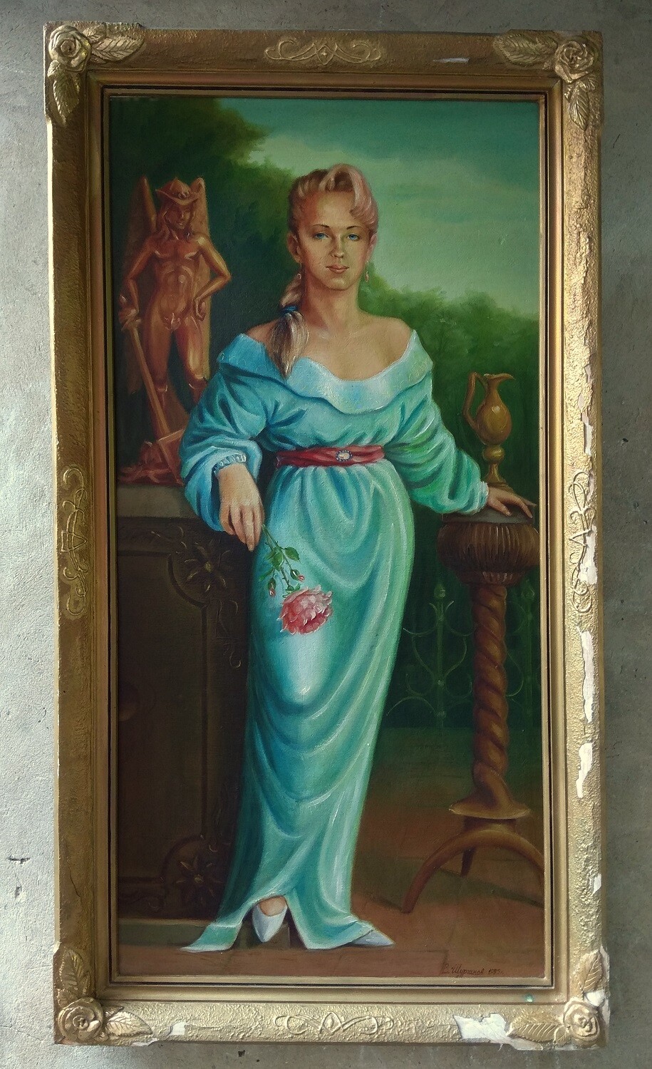 artist Vlad Shurganov «Portrait of a Lady» original oil painting.