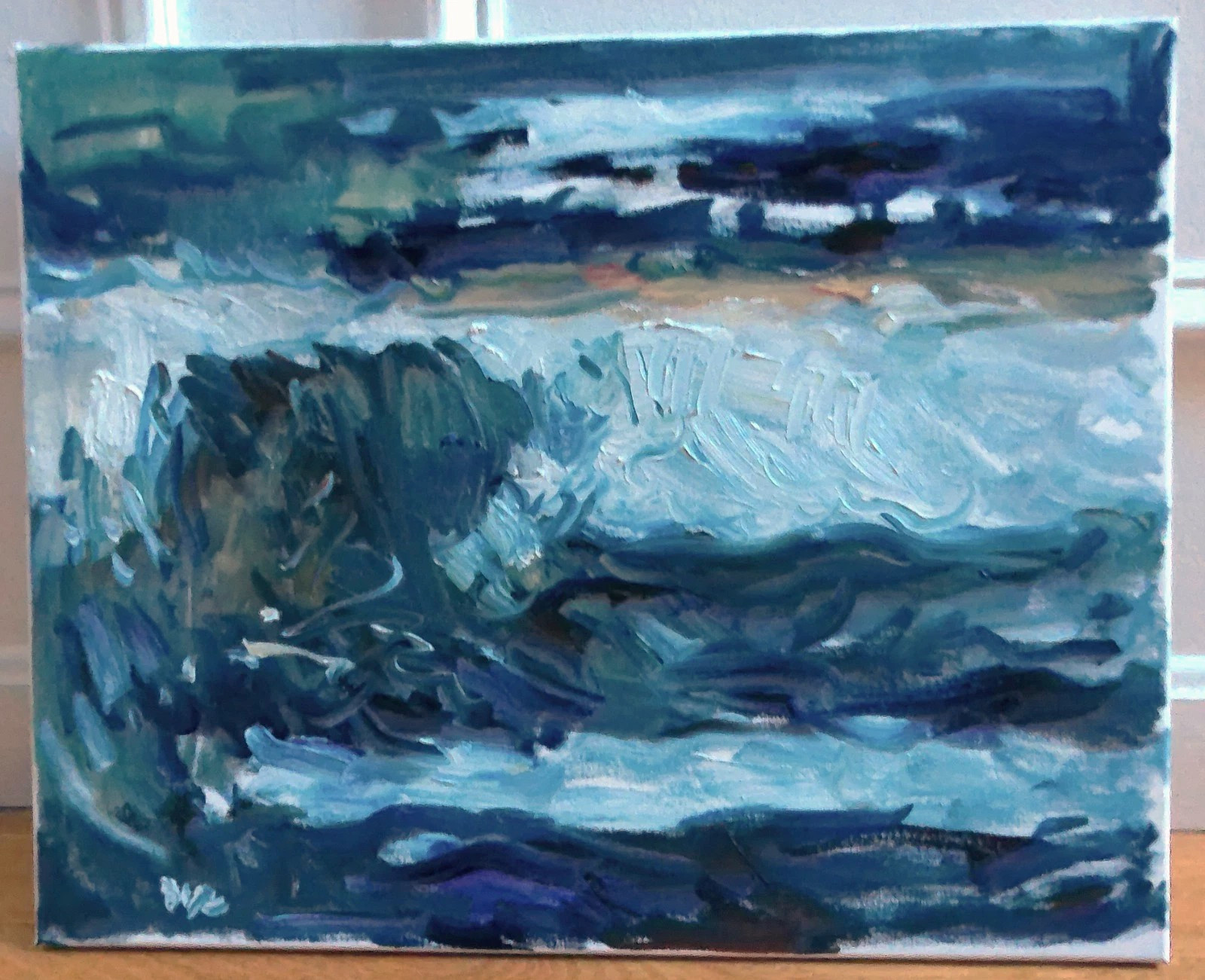 Plein Air Seascape Fauvist Realism Oil Painting Canvas 16″x20″ Original Signed