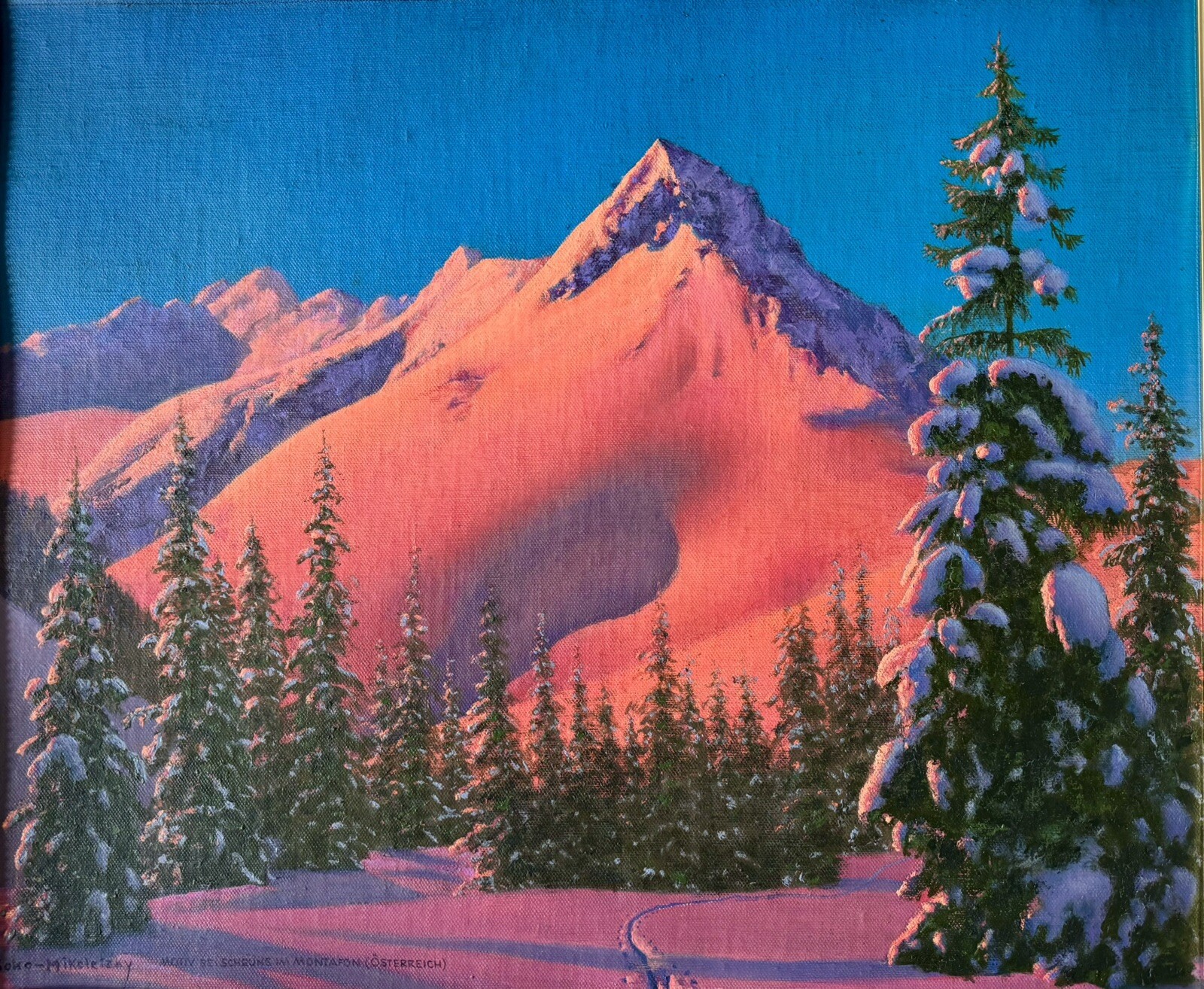 Friedrich Albin Koko-Micoletzky Original Painting Art Austrian Alpine Landscape