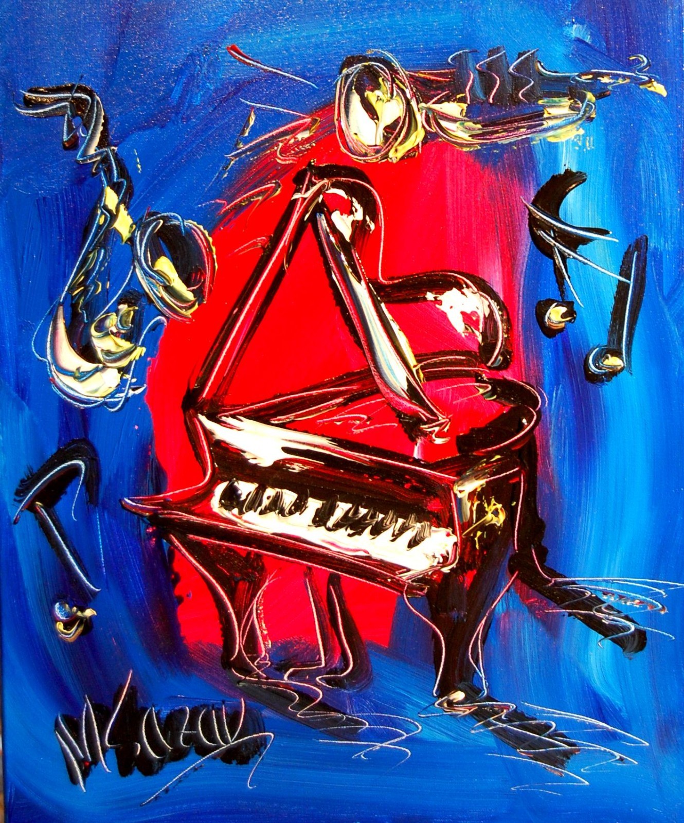 MUSIC JAZZ ARTWORK – oil painting Stretched Canvas Impressionist