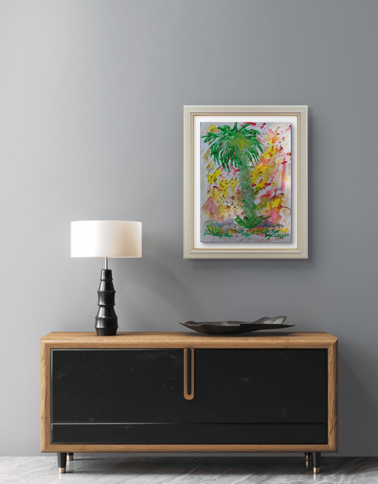 Florida Tree Modern Original 9×12 Signed Watercolor Painting Paper Art Decor
