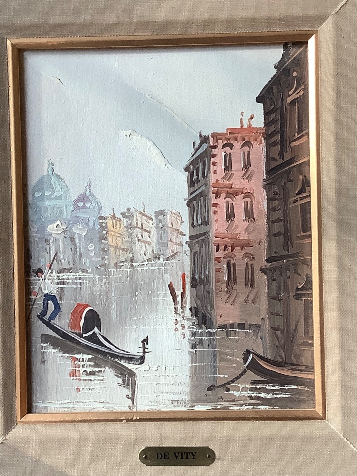 ANTONIO DE VITY IMPRESSIONIST SIGNED PAINTING GONDOLIER