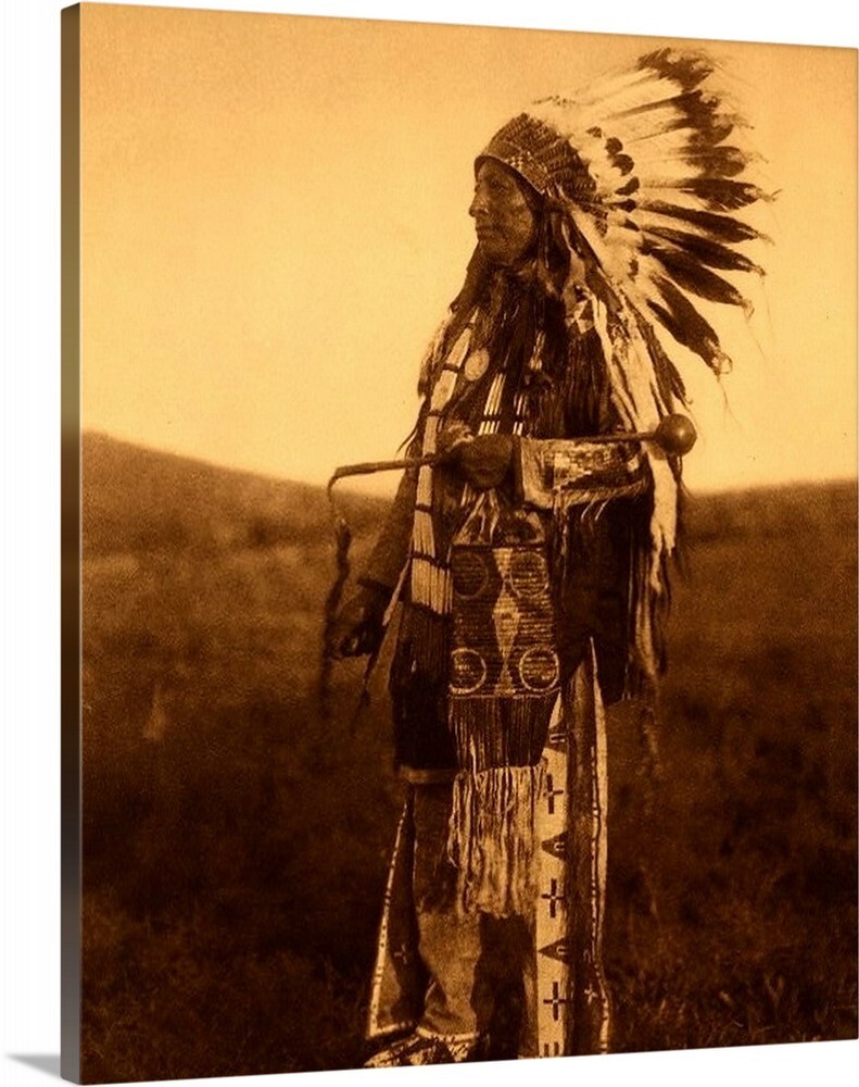 Call Spirits Native American Indian Canvas Wrapped 16×20 Vintage 1800s Photo Art