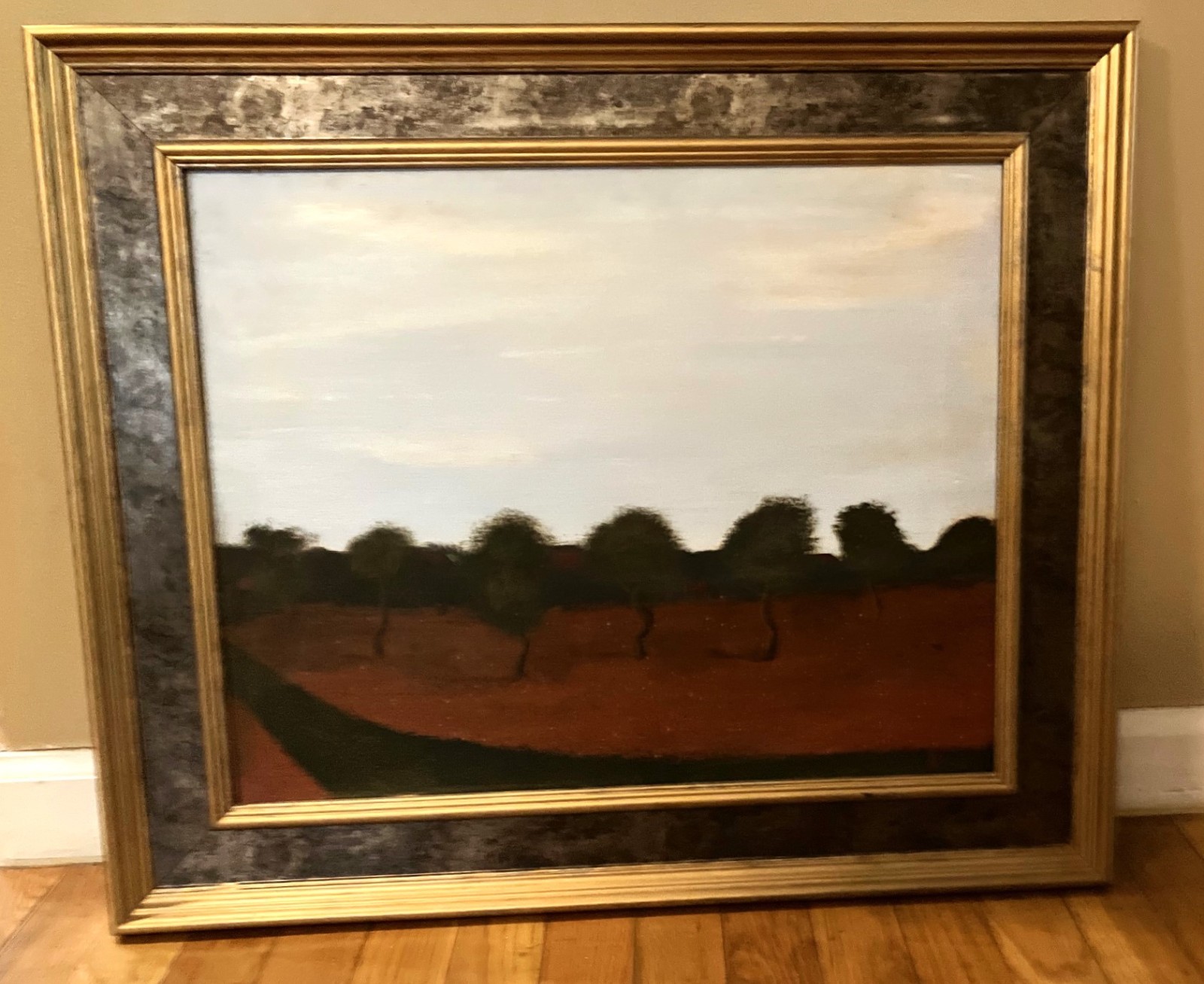 Original Framed Acryllic On Canvas Painting Titled «Home» Nature Trees 20 x 16″