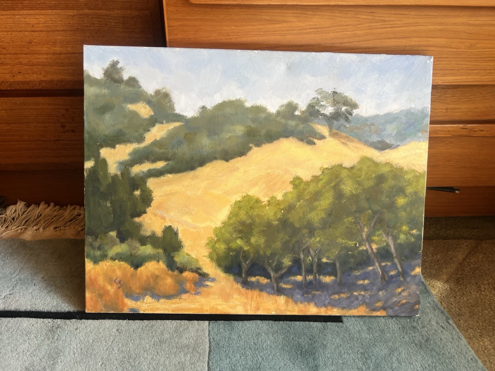 original oil paintings on canvas California Landscape Summer Hills & Oak Trees