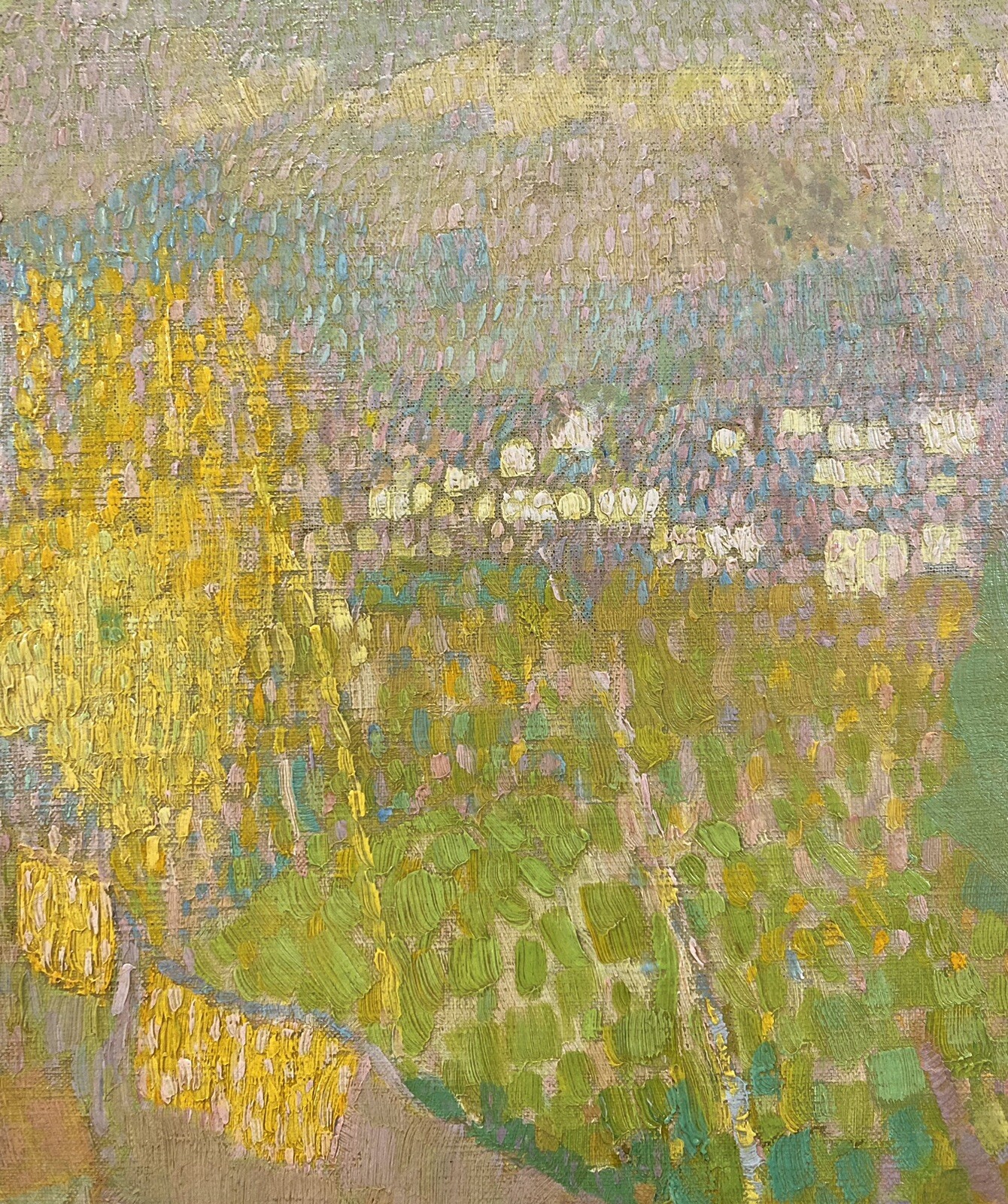 EXCEPTIONAL c. 1910 Carl Schmitz-Pleis Neo-Impressionist Florence Landscape Oil