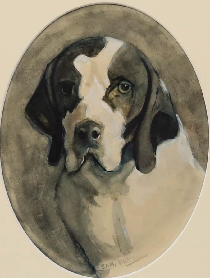 Sam Fulton (1855-1941) – Framed Watercolour, Study of an English Pointer