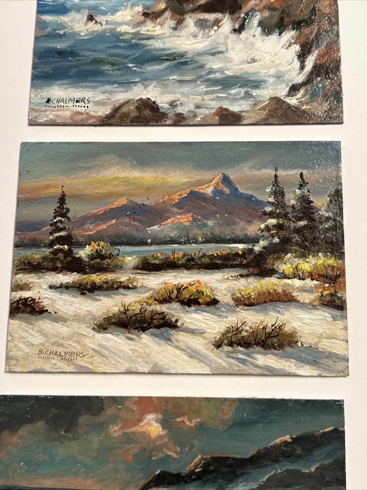 FINEST BURL CHALMERS PAINTING SMALL GEM LISTED AMERICAN desert coast LANDSCAPE